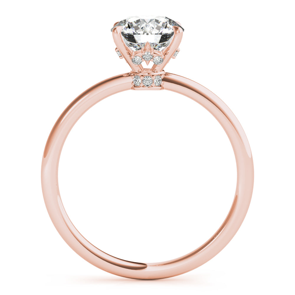 Secret Halo Round Diamond Solitaire Engagement Ring-VIRABYANI